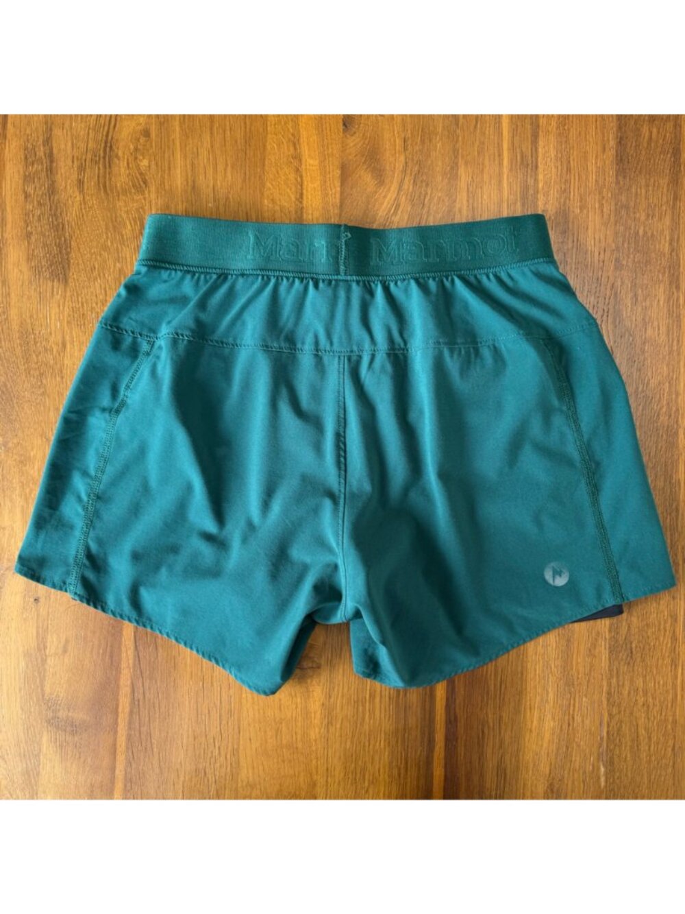 MARMOT Pulse Running Shorts Womens XS Green Double Layer Lined Activewear Hiking - Picture 2 of 9